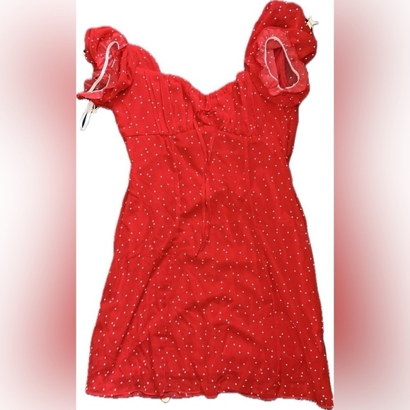 B Darlin Red Polka Dots Dress Size 9/10 - Picture 2 of 3